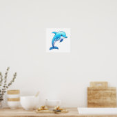 Karikatur Delfin Illustration Poster (Küche)
