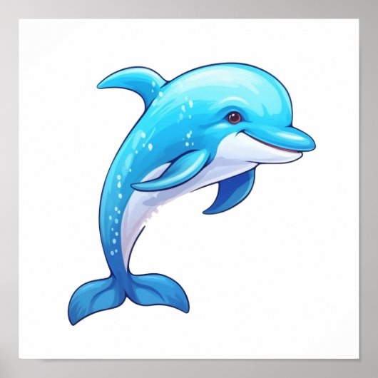 Karikatur Delfin Illustration Poster (Vorne)