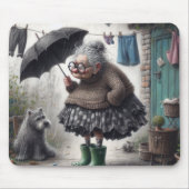 Karikatur der alten Dame Mousepad (Vorne)