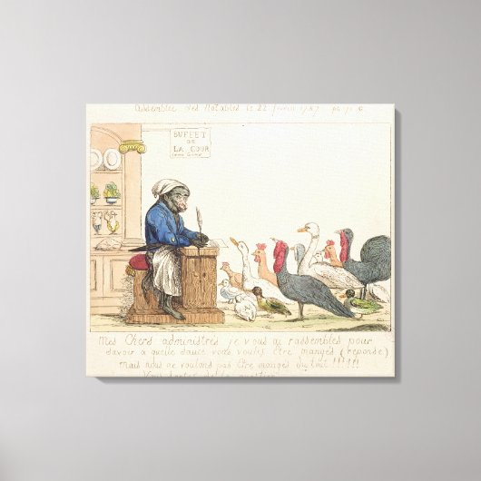 Karikatur der Notariatsversammlung Leinwanddruck (Vorderseite)