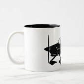 Karikatur der Packwagen-RV-6A Zweifarbige Tasse (Links)