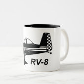Karikatur der Packwagen-RV-8 Zweifarbige Tasse (VorderseiteRechts)