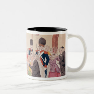 Karikatur der Weise, aristokratisch zu machen Zweifarbige Tasse