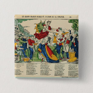 Karikatur des Dämons Geldes, 1860 Button