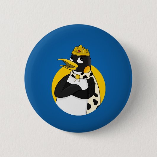 Karikatur des Kaiserpinguins Button (Vorderseite)