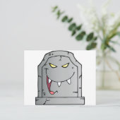 Karikatur des lachenden Grabsteins Postkarte (Stehend Vorderseite)