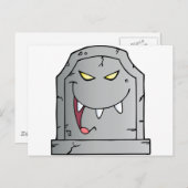 Karikatur des lachenden Grabsteins Postkarte (Vorne/Hinten)