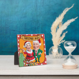 Karikatur des Weihnachtsmannes Fotoplatte