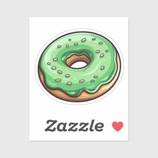 Karikatur-Donut Aufkleber (Blatt)