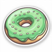 Karikatur-Donut Aufkleber (Vorderseite)