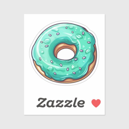 Karikatur-Donut Aufkleber (Blatt)