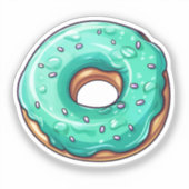 Karikatur-Donut Aufkleber (Vorderseite)