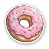 Karikatur-Donut Aufkleber (Vorderseite)