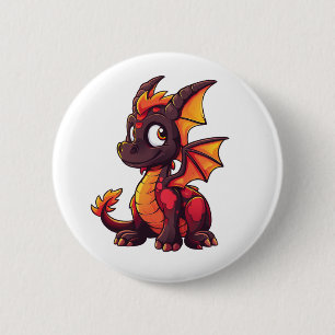 Karikatur-Drache Illustration Button