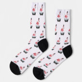 Karikatur-Flamingo-Muster Socken (Linkes Detail)
