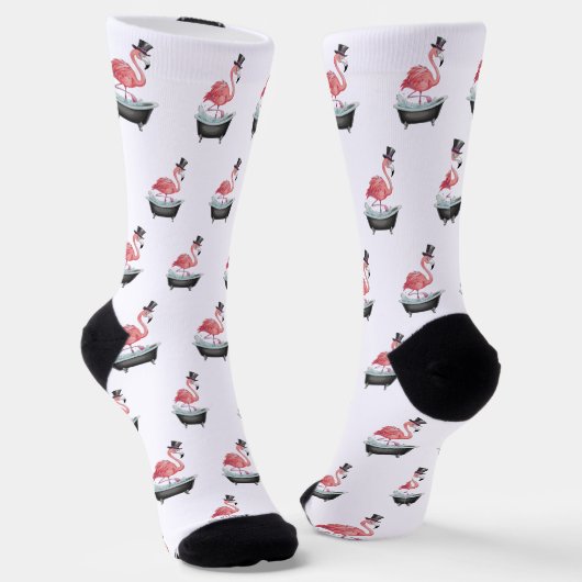 Karikatur-Flamingo-Muster Socken (Gewinkelt)