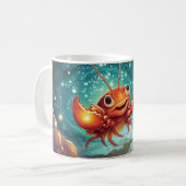 Karikatur-Flusskrebs. Kaffeetasse (Vorderseite Links)