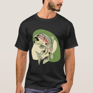 Karikatur Forelle fischen T-Shirt