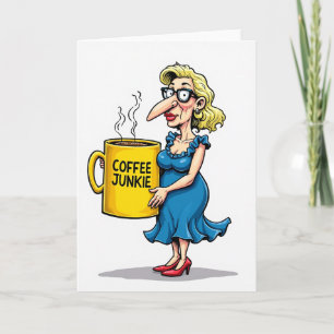 Karikatur-Geburtstags-Tasse-Lady-Karte Karte