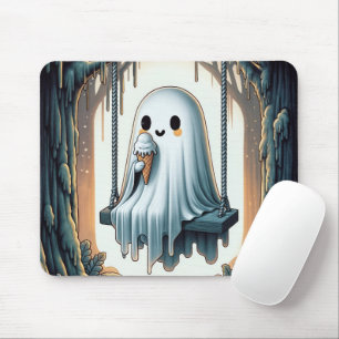 Karikatur-Geist isst eine Eistüte Mousepad