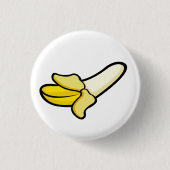Karikatur Geschälte Banane Frucht Pin Button (Vorderseite)