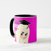 Karikatur-Geschenk Weibliche Blonde Haar braun Tasse (Vorderseite Links)