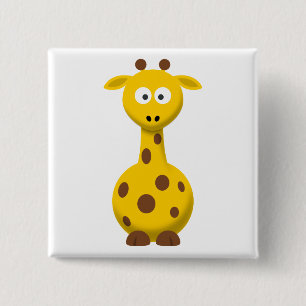 Karikatur-Giraffe Button