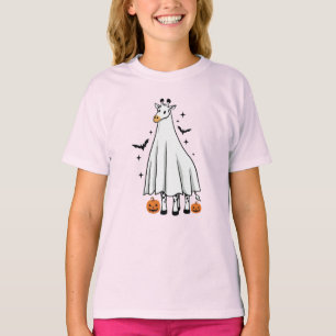Karikatur-Giraffe-Geist-Halloween-Kürbisse T-Shirt
