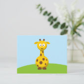 Karikatur-Giraffe Postkarte (Stehend Vorderseite)