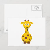 Karikatur-Giraffe Postkarte (Vorne/Hinten)