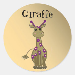 Karikatur-Giraffe Runder Aufkleber