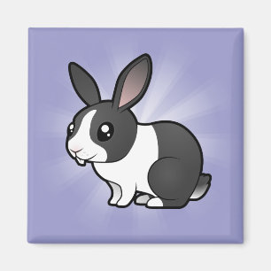 Karikatur-Hase (hochgestelltes Ohr glattes Haar) Magnet