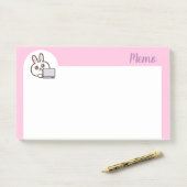 Karikatur-Hasen-Computer rosa Post-it Klebezettel (Auf Schreibtisch)