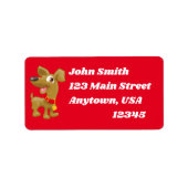 Karikatur-Hundesiegel Adressaufkleber (Vorne)