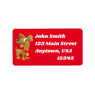 Karikatur-Hundesiegel Adressaufkleber