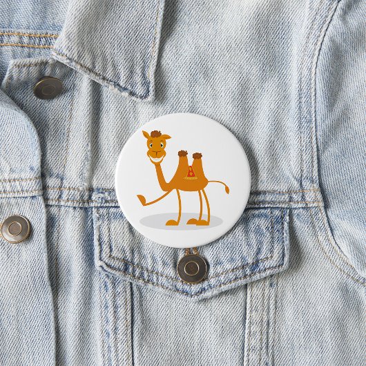 Karikatur-Kamel lächelndes Wüsten-Tier Charakter Button