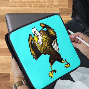 Karikatur Kampf Adler Laptopschutzhülle