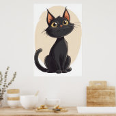 Karikatur-Kätzchen Poster (Küche)