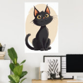 Karikatur-Kätzchen Poster (Heimbüro)