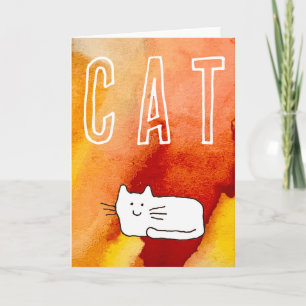 Karikatur-Katze-Gekritzel-Linienkunst Grußkarte ge Karte