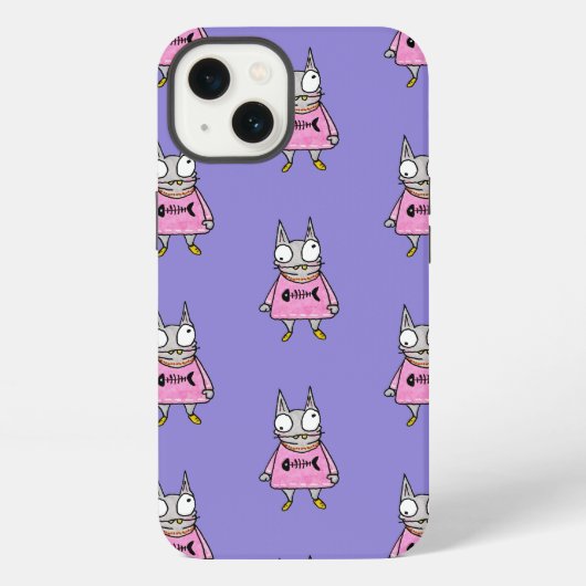 Karikatur-Katze iPhone Hülle (Rückseite)