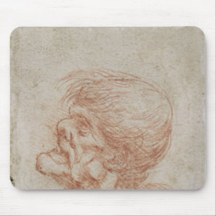 Karikatur-Kopf-Studie eines alten Mannes, Mousepad
