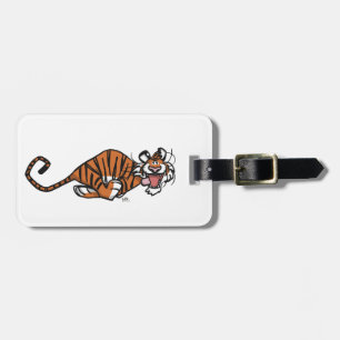 Karikatur laufender Tiger Gepäckanhänger