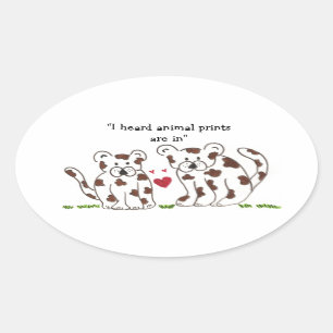 Karikatur-Leoparden mit süßem Spruch Ovaler Aufkleber