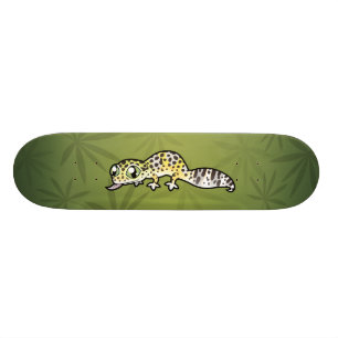 Karikatur Leopardgecko Skateboard