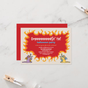 Karikatur-Magie-Drachen atmen Feuer-Halloween-Part Einladung