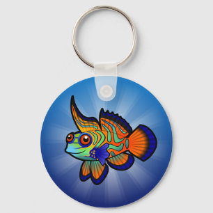 Karikatur Mandarin / Drachenfisch Schlüsselanhänger