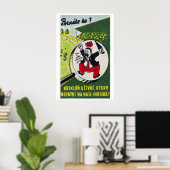 Karikatur Mann Schreit Tschechoslowakei Mitte des Poster (Heimbüro)