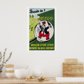 Karikatur Mann Schreit Tschechoslowakei Mitte des Poster (Küche)