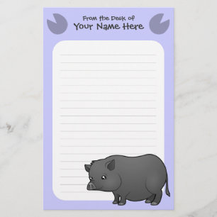 Karikatur Miniaturschwein Briefpapier